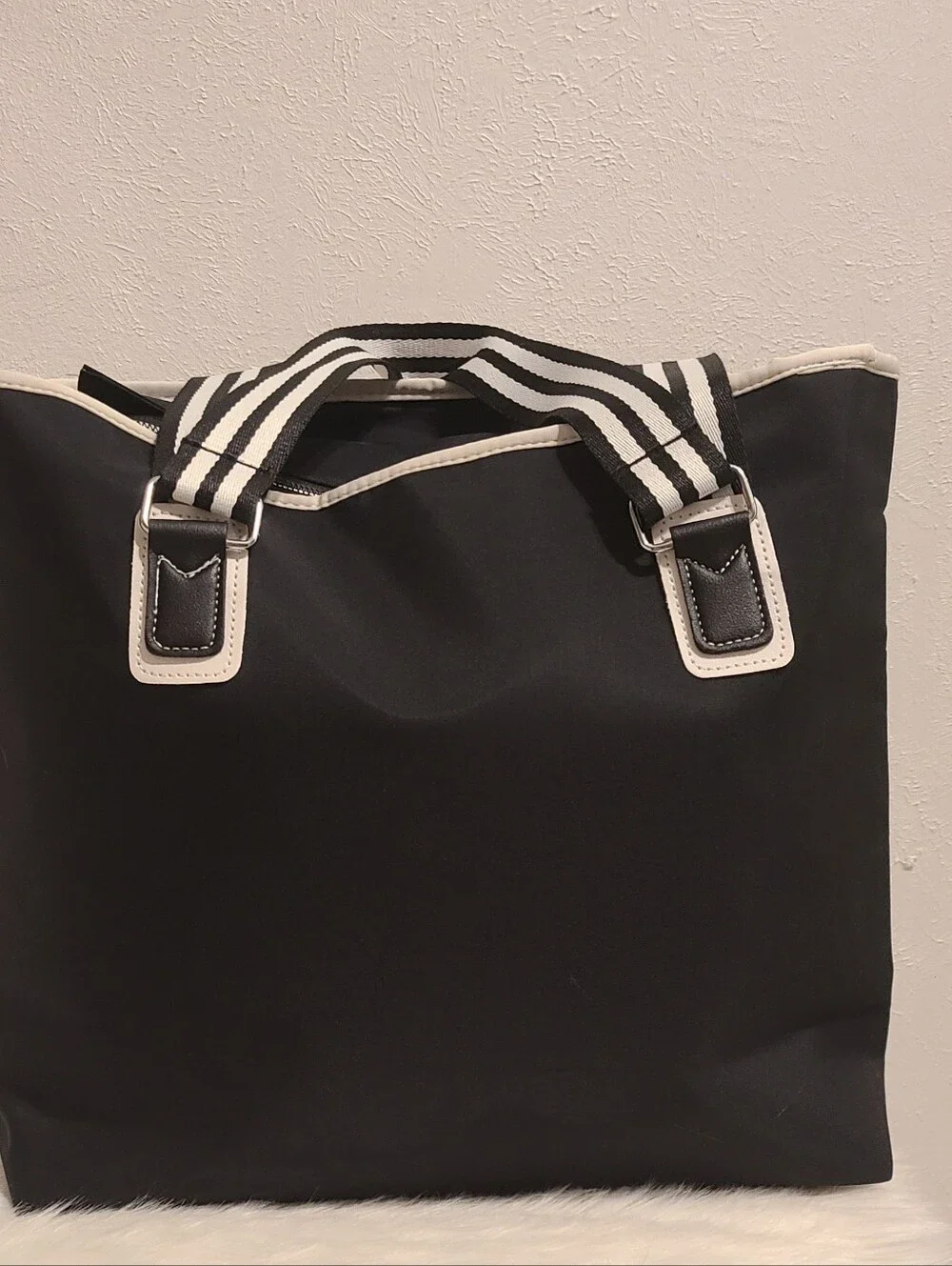 GWP Black and White Canvas Logo Tote